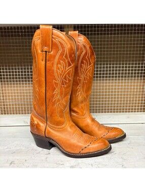 Boulet Cowboy Boots Women's 5.5 C Brown Leather